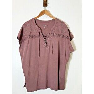 Torrid Heritage Top Vtg Cotton Dolman Tank Floral Lace Rose Taupe Boho Sz 2 Y2K